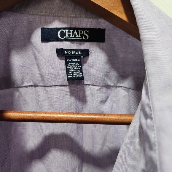 Men's size Chaps lavender button up Long sleeve shirt Size XL - Picture 2 of 3